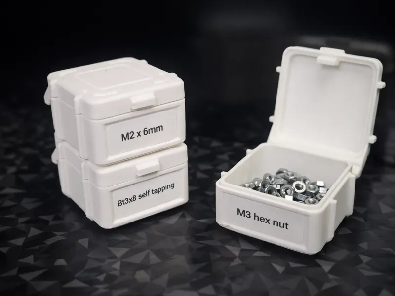 Stackable Small Parts Storage Box (Print-in-Place)