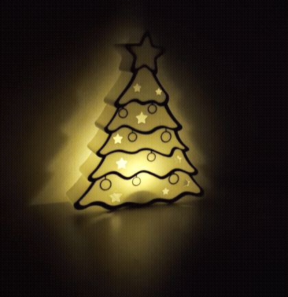 Christmas Tree Tealight decoration - black white