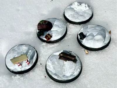 Christmas Themed War Gaming Bases - 28mm - Set 2