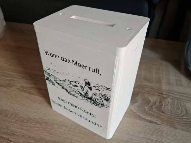 Spardose Meer Spruch klickbar ohne Stützen