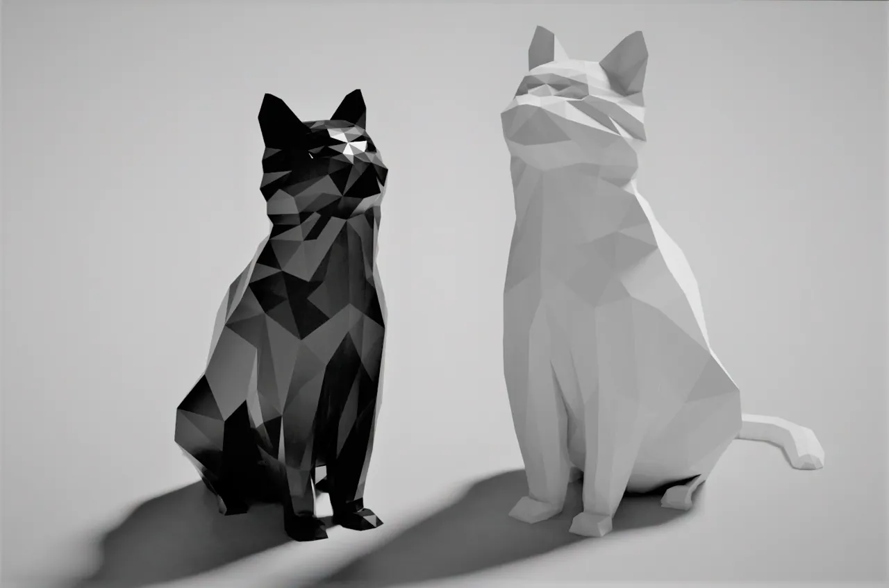 Low Poly Cat (No supports) view 4