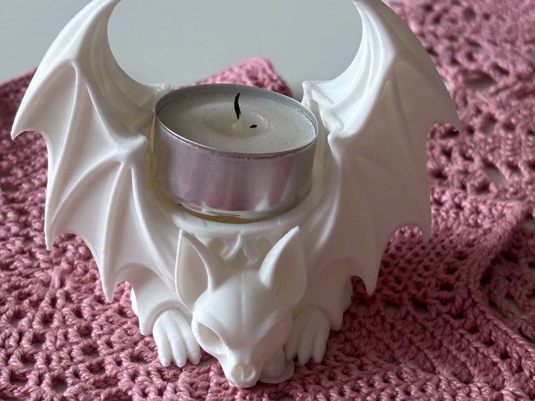 Bat Tealight Holder - Spread Wing Candle Holder 3D model by Marlborke