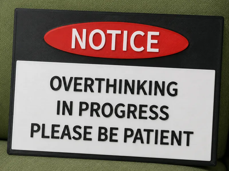 Funny Overthinking Notice Sign