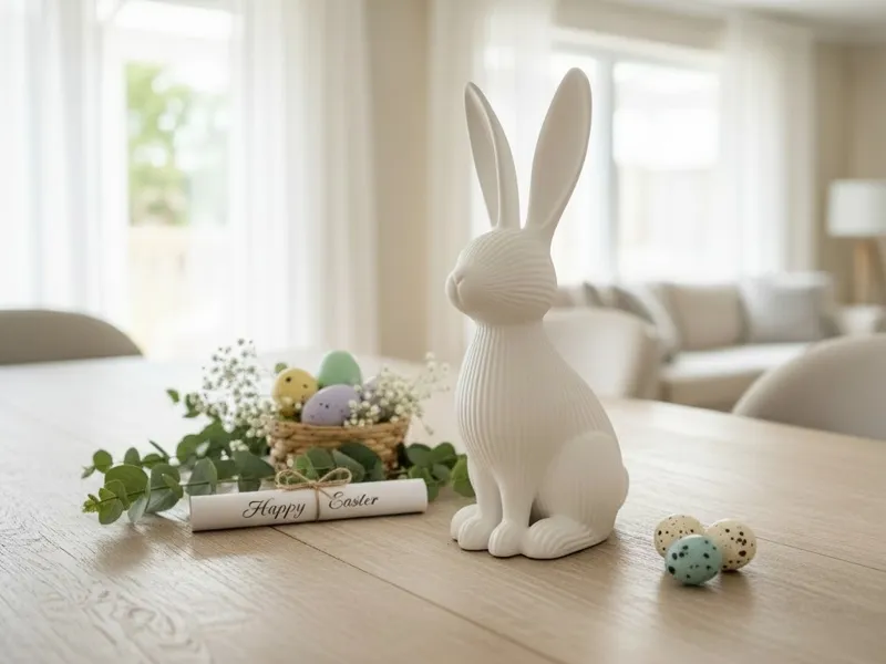 Modern ribbed Easter bunny decoration
