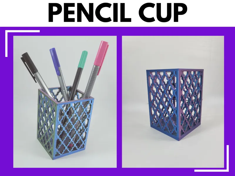 Quatrefoil Pencil Cup for Desk Organizer