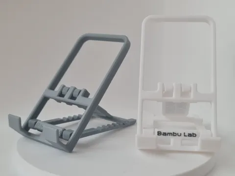 Bambulab foldable phone stand print in place view 3