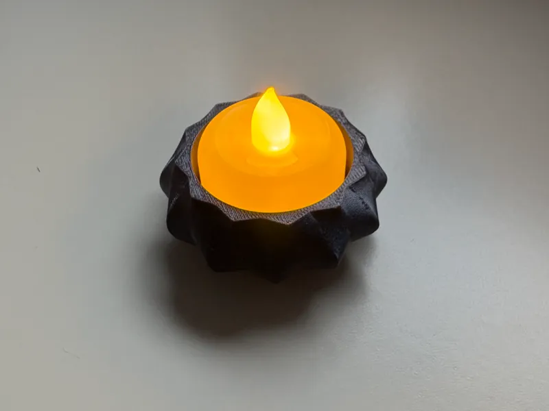 Modern LED Tealight Holder – Faceted Star Design