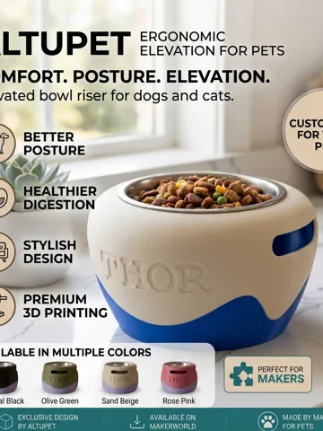 Letrero o emblema decorativo: Modern Ergonomic Pet Bowl Elevation Riser — vista de referencia 2