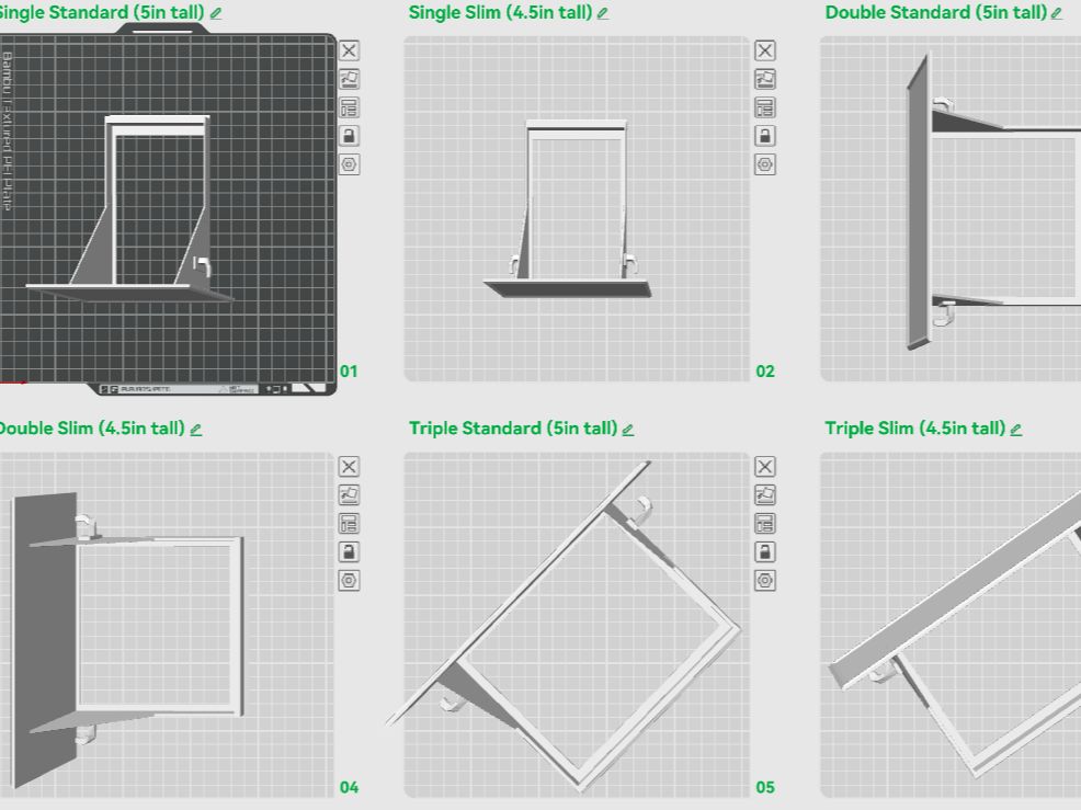 Outlet Shelfs, Single/Double/Triple, Standard/Slim