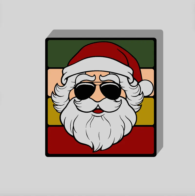 SANTA CLAUS LIGHTBOX LED LAMP
