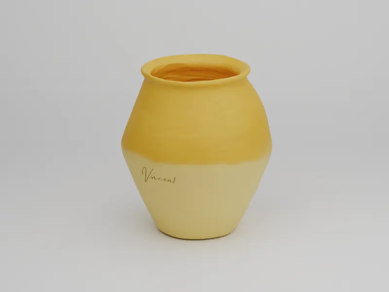 Small clay flower pot - Van Gogh's 