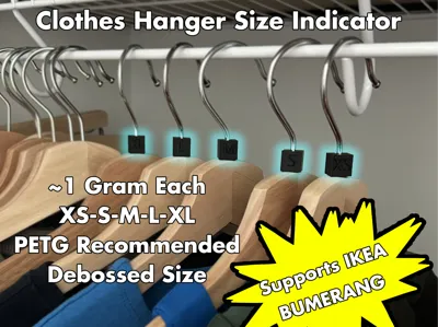 Clothes Hanger Size Indicator (XS-S-M-L-XL) Ikea