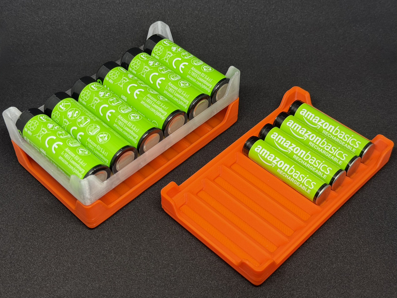 Stackable AA/AAA battery tray/organizer