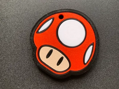 Mario Mushroom Keychain/Bagtag - NO AMS Needed