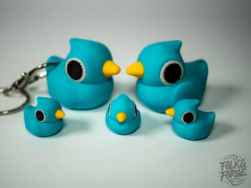 Tiny Big Eyed Bird Buddy + Keyring