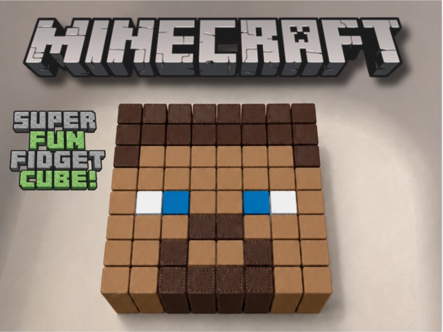 Minecraft Steve fidget cube