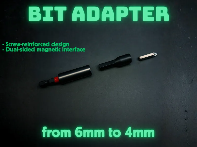 Bit Adapter 6mm to 4mm - Magnetic Reinforced