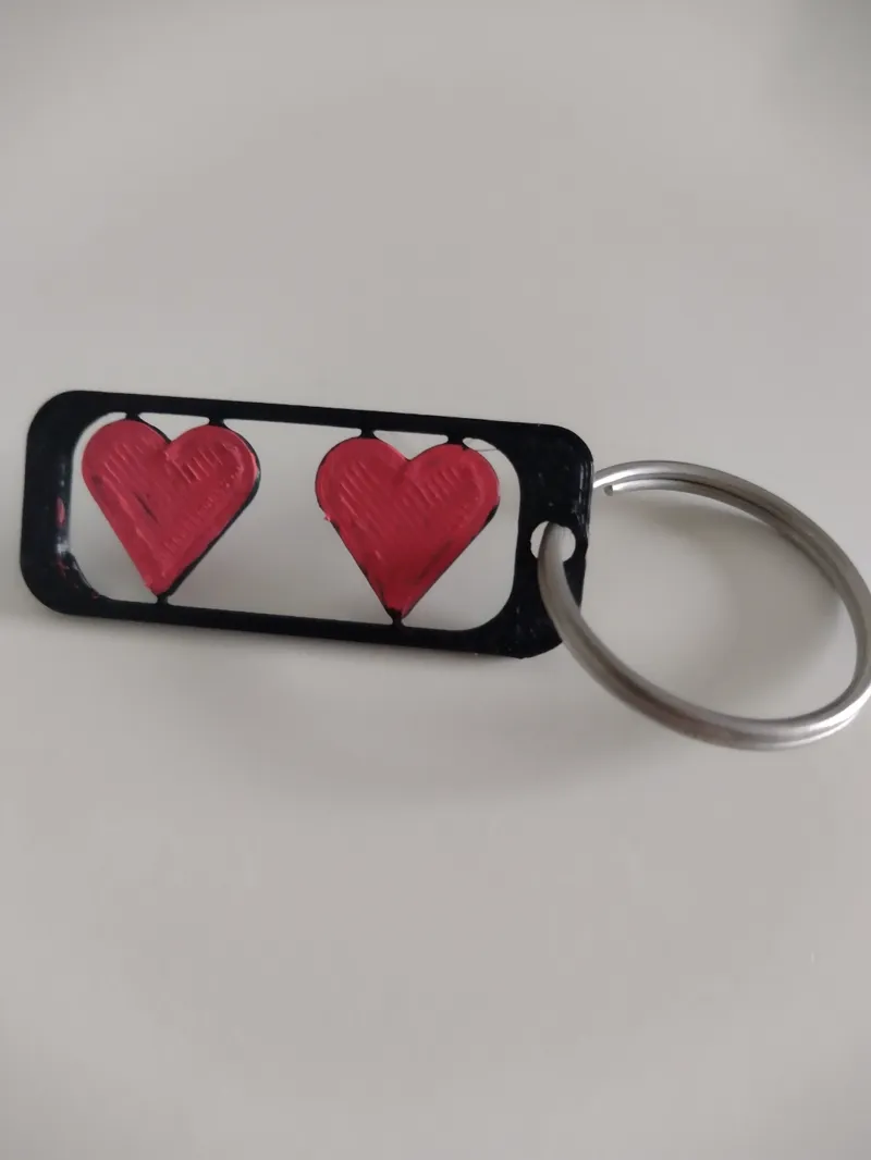 Valentines hearts Keyring V2