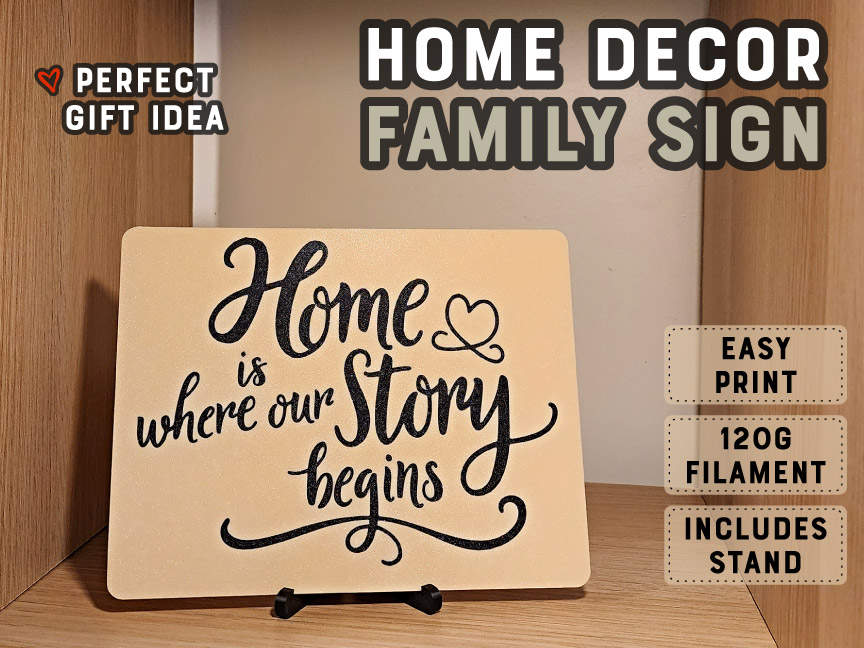 Home Decor Family Quote Sign w/ Stand