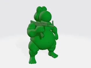 fat yoshi with ak