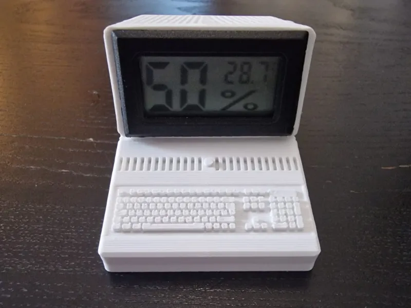 Thermometer Hygrometer Stand - Retro Computer