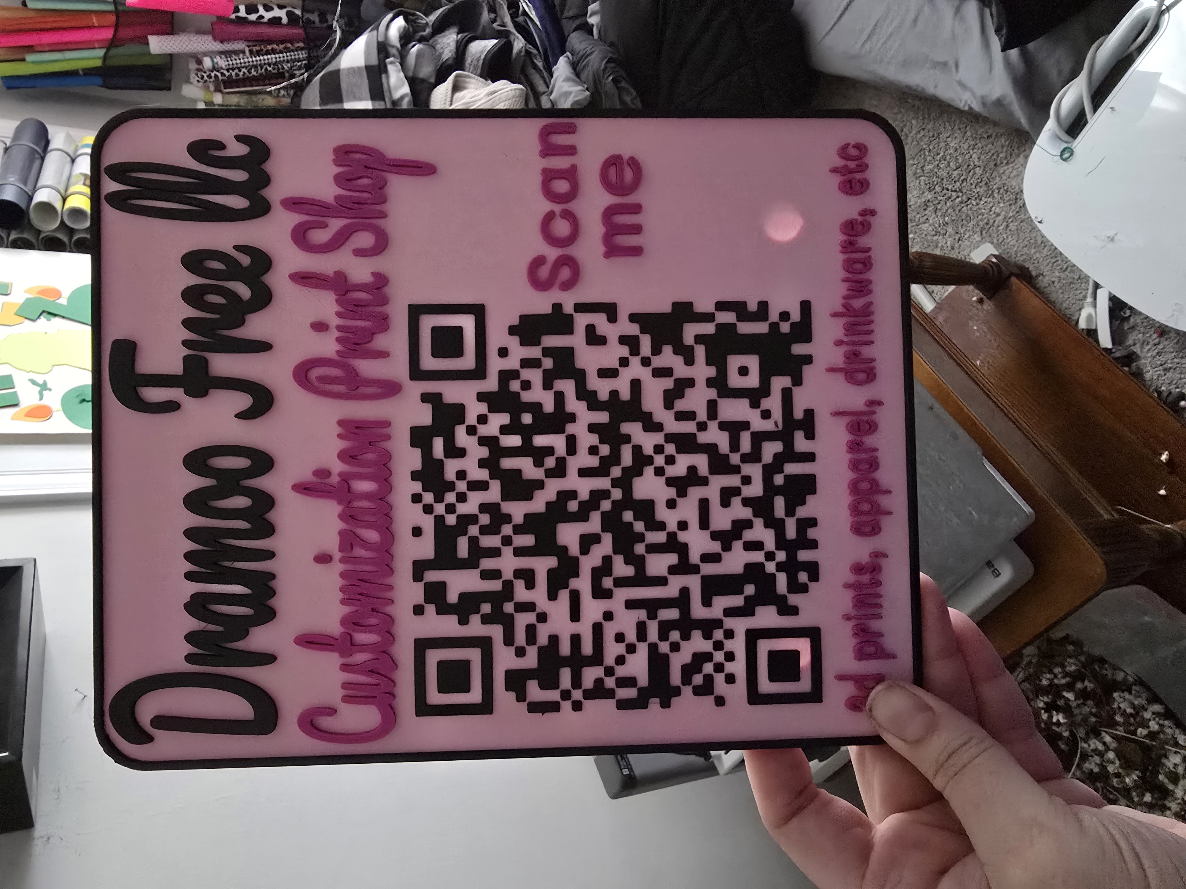 Miniatura 3 do modelo 3D Custom QR Code Sign/Vendor Display/Table Display