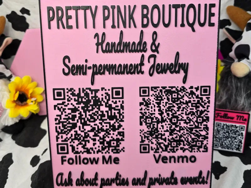 Custom QR Code Sign/Vendor Display/Table Display