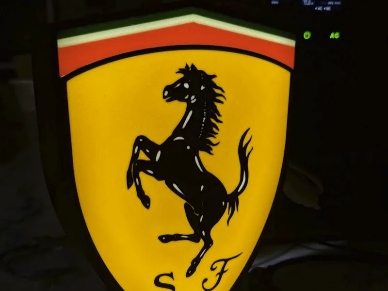 Scuderia Ferrari F1 Team Logo Light Lightbox Lamp