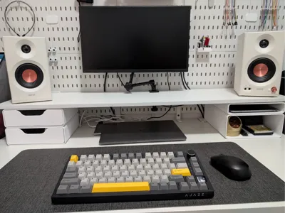 Stackable, Customizable Monitor Riser with drawer