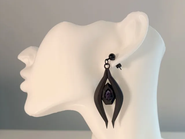 Nocturnal Embrace - Teardrop Rhinestone Earrings