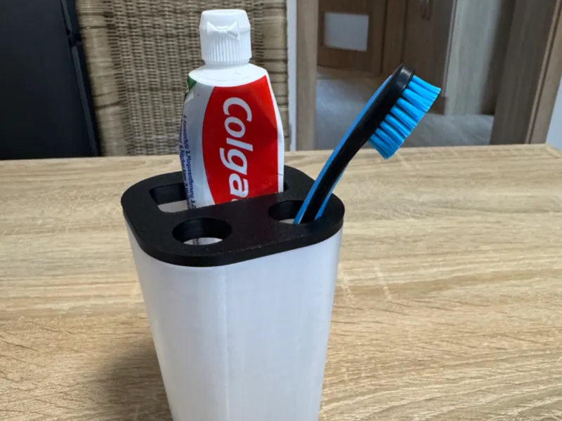 toothbrush and paste storage
