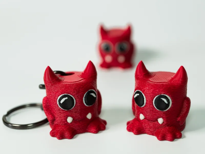 Grimble the Tiny Horned Monster + Keyring