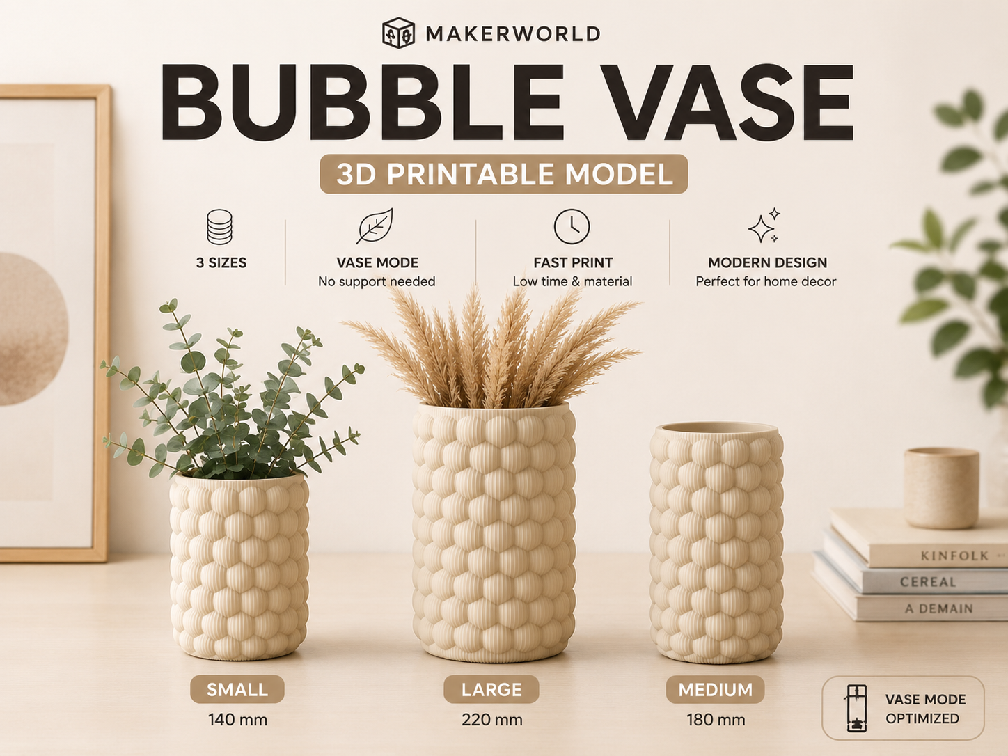 |Modern Bubble Vase Collection|Vase Mode|3 Sizes|