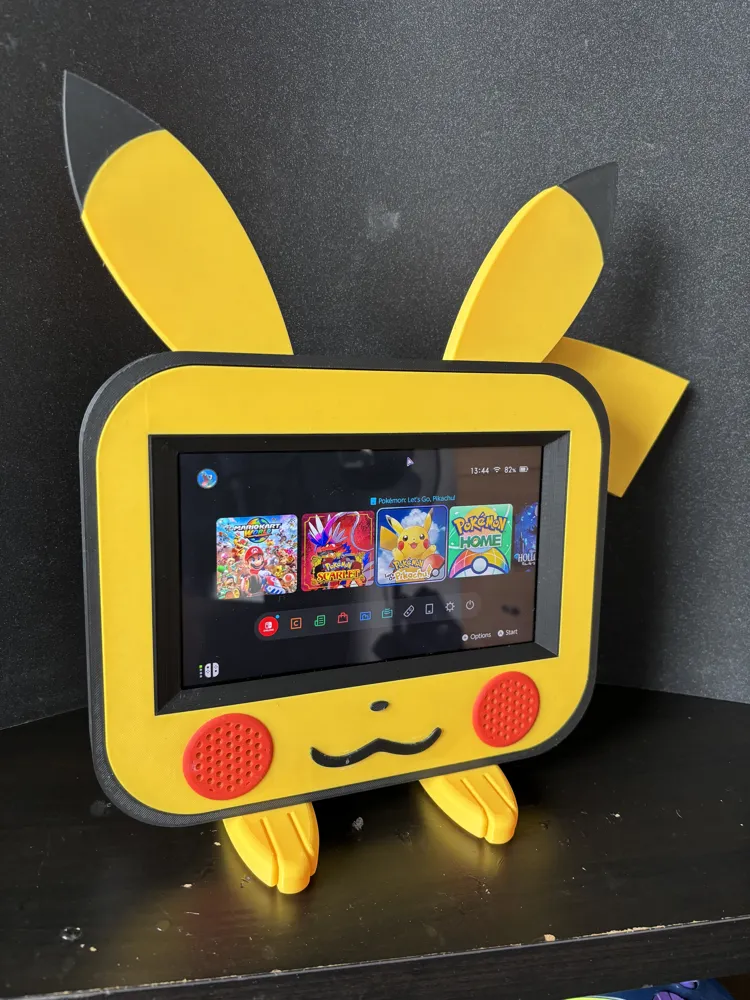 Pikachu Switch 2 Holder Mini Display - Free 3D Print Model - MakerWorld