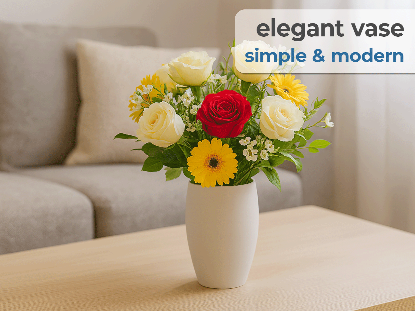 Elegant vase with harmonious shapes