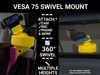 VESA 75 Swivel Mount for Webcams, Phones, and More
