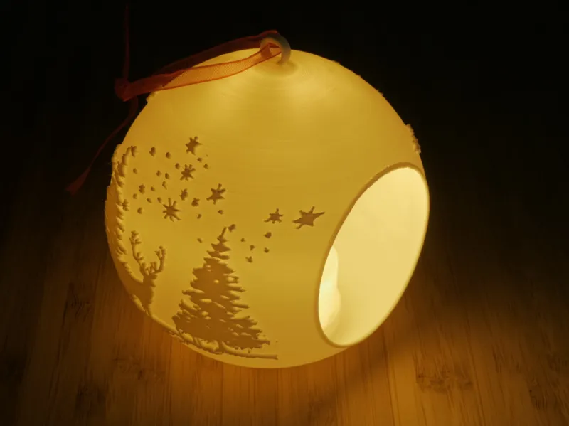 Reindeer Forest Christmas Ornament - Tealight Lamp