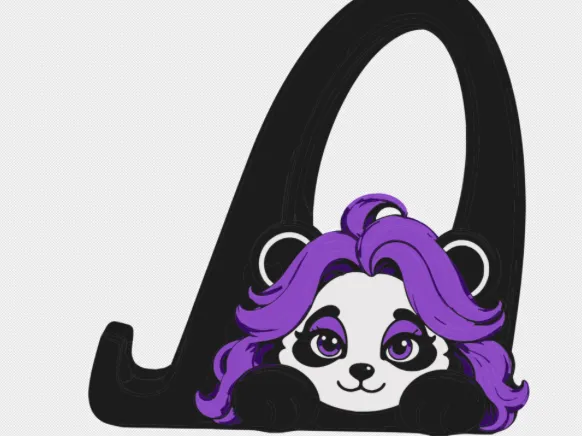 Purple Panda Phone Stand