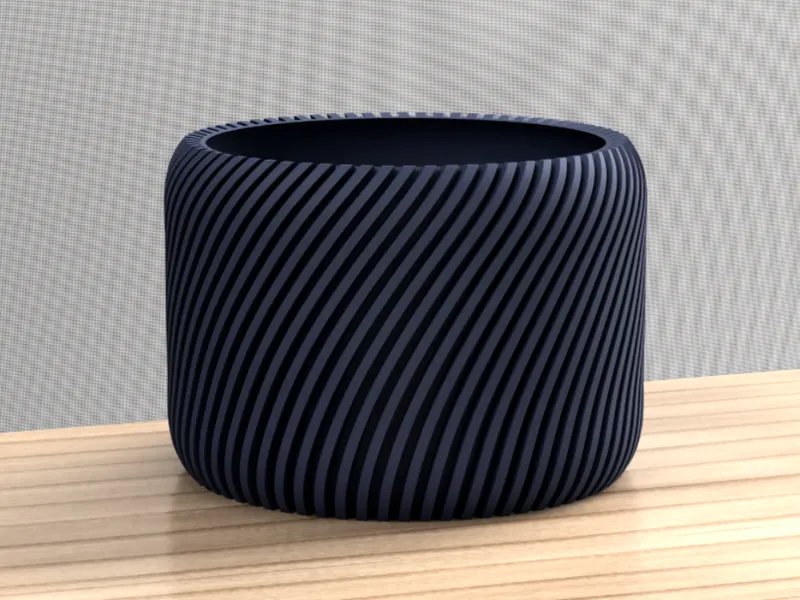 Modern ribbed Planter Plant Pot Vase V3