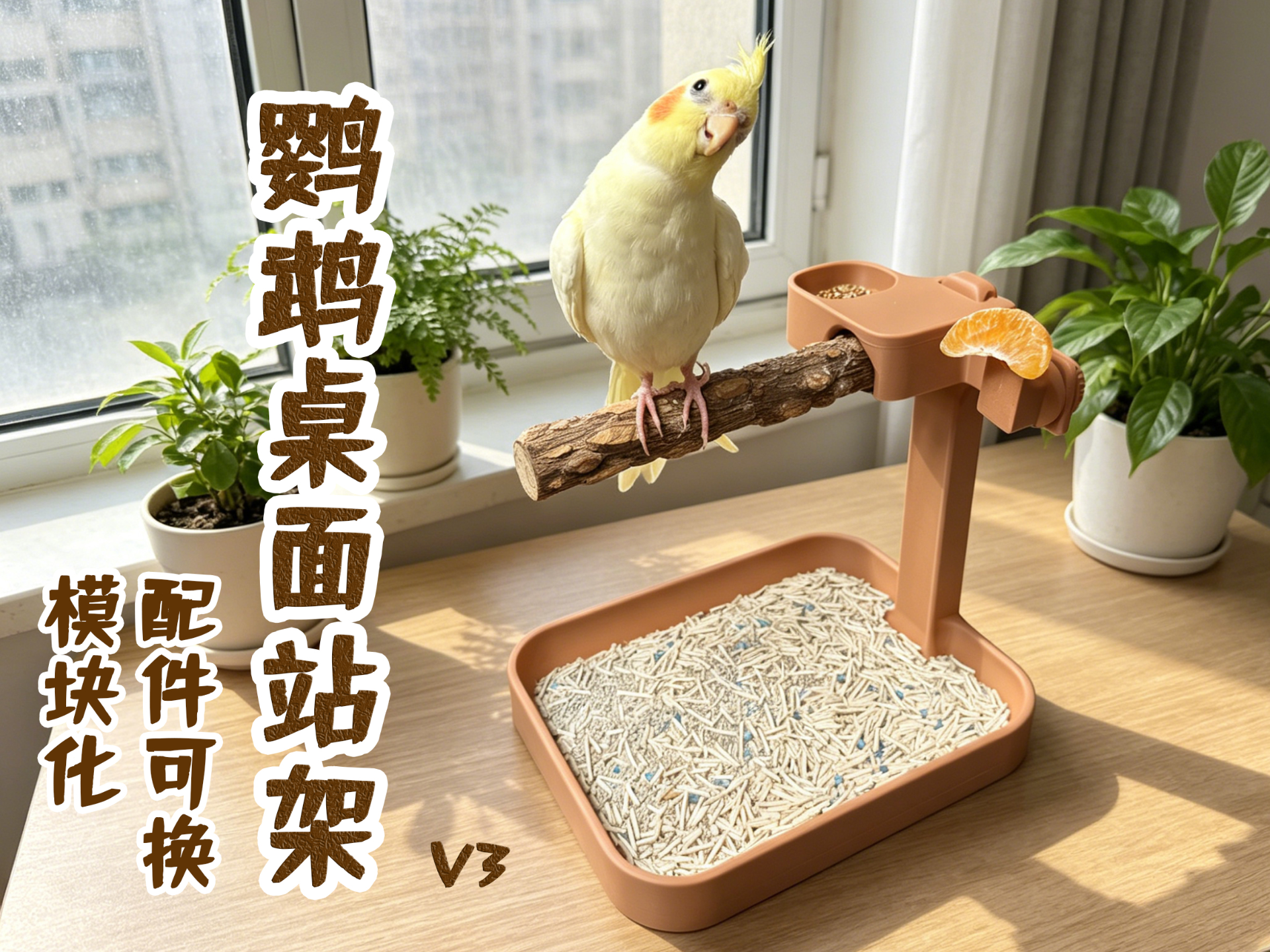 鹦鹉桌面站架V3|模块化/站杆/休息