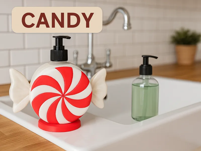 Peppermint candy soap dispenser 
