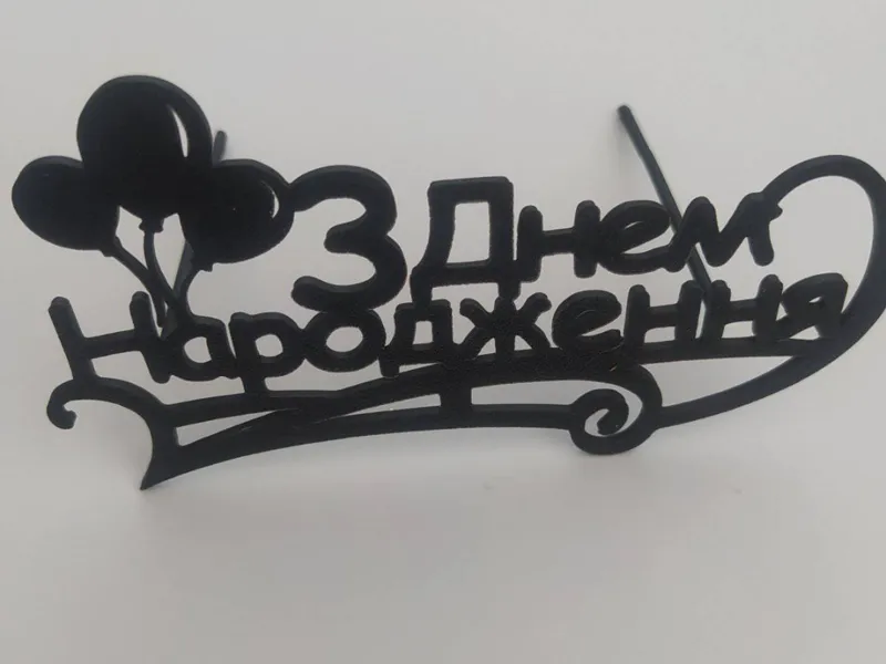 "З днем народження" топпер з кульками