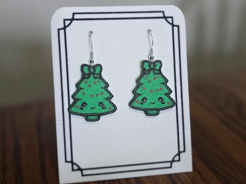 Kawaii Christmas Tree Earrings