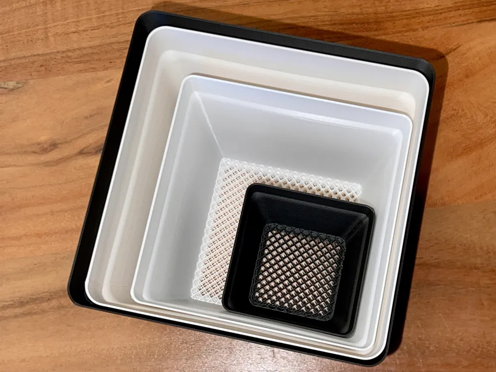 Square Flower pot insert, liners, pot insert, grid - Free 3D Print ...