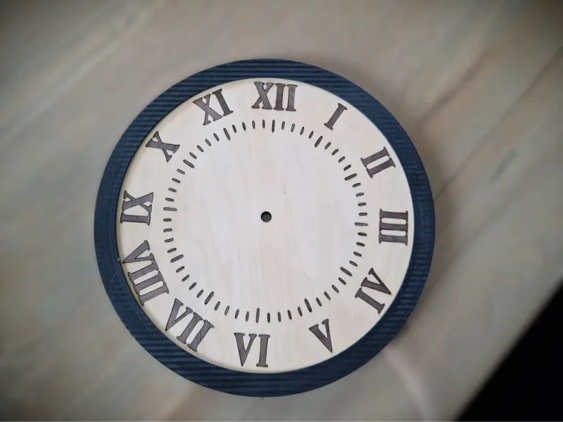Modern hybrid wooden/pla clock
