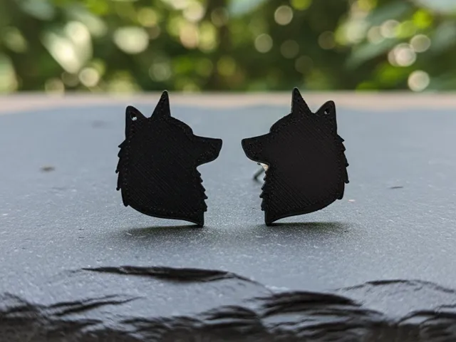 Minimalist Wolf Silhouette Earrings
