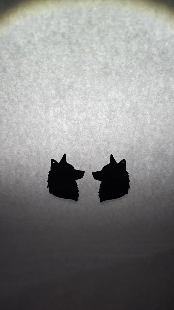 Minimalist Wolf Silhouette Earrings view 3