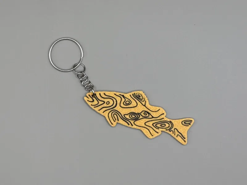 Fish Keychain Water Depth Map