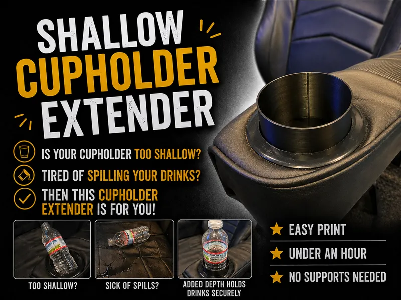 Shallow Cupholder Extender