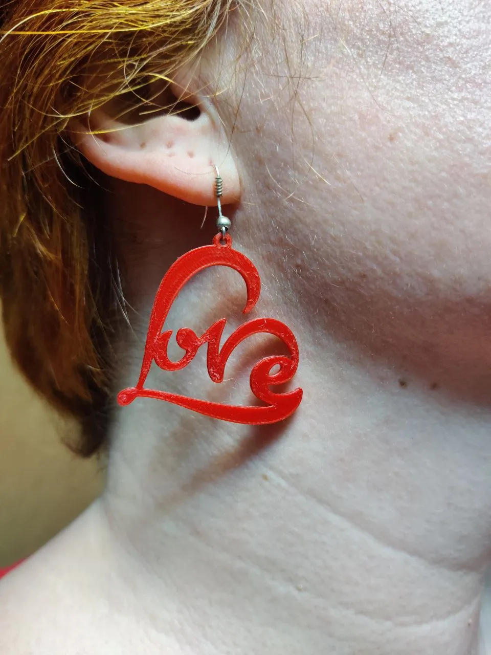 Calligraphic Love Heart Earrings view 4